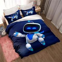 ASTRO BOT Mielas Animacinis Patalynės Komplektas Antklodės Užvalkalas Pagalvės Užvalkalas Vienvietis Dvigulis Karališko Dydžio Suaugusių Berniukų Miegamasis 70x133cm 2pcs gray