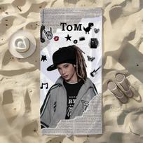 Singer Cool T-Tom Kaulitz Rankšluostis Plaukimui Jogai Sporto Salės Greitai Džiūstantis Minkštas ir Odai Draugiškas Paplūdimio Rankšluosčiai Visų Sezonų W95*H135(CM) black