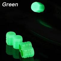 4-Piece Fluorescent Tire Valve Caps - Glowing Stem Covers for Cars, Motorcycles, Bicycles, Universal Auto Valve Core Protectors green