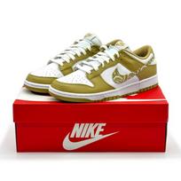 DH4401-104 Nike Dunk Low ESS Barley Paisley White Khaki Brown Beige (Women's) 9W brown