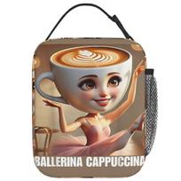 Ballerina Cappuccina Italian Brainrot Meme Lunch Bag For Women Lunch Box Cooler Bag Convenient Oxford Thermal Tote Handbags One Size beige