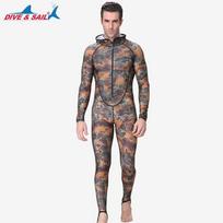 Mens Camo Full-Body UV Protection Rash Guard Wetsuit Diving Surfing Snorkeling Water Sports XXXXL gray