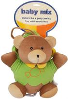 BABY MIX TK/P/1034-0700 Plush music box Teddy bear in a green jacket 46552
