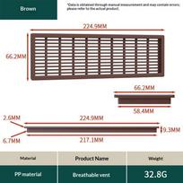 Plastic Cabinet Air Grille Cover Rectangular Ventilation Exhaust Mesh for Wardrobe Closet Kitchen Bathroom Renovation A11 brown
