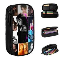 New Ayliva Singer Music Pencil Cases Pencil Box Pen Box for Student Big Capacity Bag Students School Gift Accessories 21x10.5x5cm black