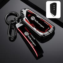 Valve Stems Caps Zinc Alloy Car Smart Remote Key Case Full Cover Shell For VW Volkswagen Golf 8 MK8 ID.3 ID.4 Protector Keychain black