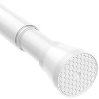 Teleskopinis užuolaidų ir dušo užuolaidų strypas be gręžimo, 70–127 cm, baltas