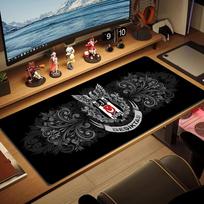 Beşiktaş J.K Large Size Mouse Pad Large Gaming Table Cushion Non-slip Laptop Tablet Big Mousepad XXL Mat Mini PC Playmat With Lock edge 30cmx60cm(11.8x23.6inch) brown