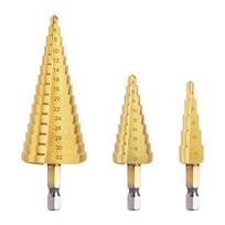Step Drill Set 3-12mm 4-12mm 4-20mm HSS Titanium Step Drill Bit Stage Drills High Speed Stepped Drill Set Cone Power Tools Kit