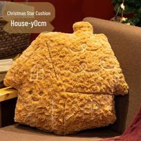 Christmas Gingerbread Man & Snowflake Throw Pillow - Holiday Decoration for Sofa & Living Room 40cm, approximately 0.4kg
