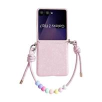 Wrist Strap Dopamine Color Palette for Hinge Protection Phone Case for Samsung Galaxy Z Flip 7 FE 6 5 5G Shockproof Cover Galaxy Z Flip7 white