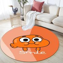 Darwin Gumball pattern round rug,Carpet Rug for Living Room Bedroom Playroom ,Non-slip Floor Mat,Holiday Gifts and Birthday Gifts. 80cmx80cm