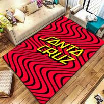 Santa Cruz Carpet Rug for Living Room Bedroom Home Sofa Decoration,Kids play Non-slip Floor Mat 40x60cm( 15x23in ) black