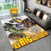 Cartoon Monster Truck Monster Jam Non-Slip Area Rug for Living Room,Bedroom,Playroom,Carpet Floor Mat Home Decor Rug Room 80cm x 120cm