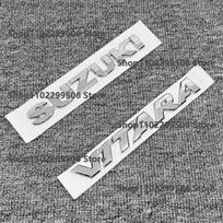 Suzuki Vitara Priekinės grotelių emblema Galinės bagažinės ženklelis Chromuotas sidabrinis ABS logotipas Automobilio išorės lipdukas Decal Aksesuarai