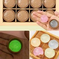 24Pcs/Set Soft Cute Mini Dumplings Squishy Food Shape Squeezable Squishy Crystal Bun With Steamer Pinch Fidget Sensory