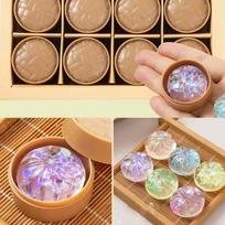 24Pcs/Set Soft Cute Mini Dumplings Squishy Food Shape Squeezable Squishy Crystal Bun With Steamer Pinch Fidget Sensory