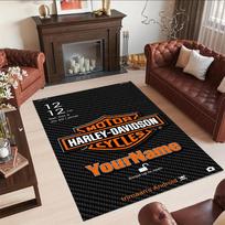 Harley-davidson Motorcycles Customize Your Name Floor Rug Office Rug Perfect for Outdoor Living Rooms Game Room Balcony Anti-slip Rug Decorate Offices 100cmx120cm
