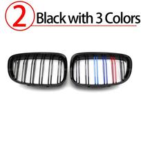 Front Bumper Kidney Double Slat Gloss Black Grilles For BMW 5 Series GT F07 2010-2015 Sport Racing Grilles 2.Black with 3 color gray