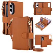 Kryžinė kortelių dėklas piniginė su atvartu odinis dėklas Samsung Galaxy Z Fold8 Fold 8 plačiai atsparus smūgiams Magsafe knygos stovas dangtelis Galaxy Z Fold 8