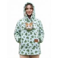 Fleece Avies Vilnos Unisex Gobtuvėlis Megztinis Laisvas Atsitiktinis Šiltas Paltai S žalia