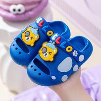 Children's Slippers, Baby Crocs, Summer Boys' and Girls' Fish-mouth Flip-flops, Home Anti-slip Shoes 22-23 blue