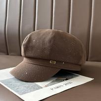 Black Octagonal Hats Make Kids Look Good on Instagram In Spring and Autumn. Small Berets Are Versatile and Go Well with Newsboy Hats M（56-58cm） gray