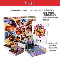 Mind Bug kortų žaidimas: Kinų protą vagiantis kirmėliukas - Atsitiktinis vakarėlio stalo žaidimas su plėtiniu 2-4 žaidėjams black