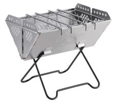 Captain Stag Smart Grill Mini Type 2 Stainless Steel Barbecue and Fire Includes 2 Mesh Grills and 2 and Storage Bag UG-87 V-Shaped Stove, Grill, Pit, gray