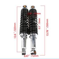 1 pora 320mm Motociklo Galinės Pakabos Amortizatorius Spyruoklė Reguliuojami Amortizatoriai Tinka Suzuki GS125 150cc ir daugumai 90cc 110cc 125cc 150cc