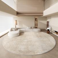Fluffy Soft Cream Rugs for Bedroom Light Luxury Round Carpet Plush Floor Mat Home Decoration 80x80CM beige