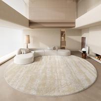 Fluffy Soft Cream Rugs for Bedroom Light Luxury Round Carpet Plush Floor Mat Home Decoration 100x100cm