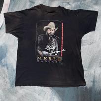 Vintage Merle Haggard Live In Concert Cotton Black S4XL Unisex Shirt Unisex T-Shirt L gray