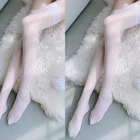 1 Pair Lace Trim Thigh High Stockings Women Sexy Sweet-Cool Style Pantyhose/Fishnet Suitable For Jk Uniform Matching One Size gray