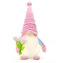 Mother's Day Luminous Heart Tulip Gnome: Faceless Doll Spring Decoration Gift rožinė