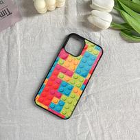 Žaislinių konstravimo kaladėlių spalvingas mielas vaikiškas dėklas telefonui Iphone 16 15 14 13 12 11 Pro Max Mini 8 Plus Se Xr X Xs Fundas Korpusas PC+TP iphone 11
