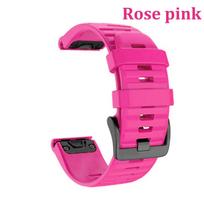 QuickFit 20 22 26mm Watch Strap for Garmin Fenix 8/E/Epix Gen2/Fenix 7X Solar 6X 5X 5 6 7S Pro Silicone Band for Enduro 3 2 965 26mm Fenix 5X 6X 7X pink