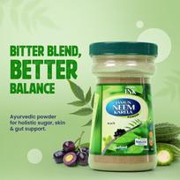 Geofit Jamun Neem Karela Powder - 200g | Ayurvedic Blend of Jamun, Neem & Karela | Helps to Regulate Sugar & Boost Immunity | Improve Digestion &