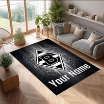 Borussia Mönchengladbach Printed Crystal Velvet Rug Non‑Slip Crystal Velvet Carpet For Sofa Bedroom Indoor Home Decoration 80cmx120cm