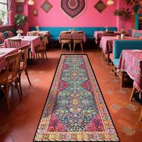 Vintage Persian Corridor Rug Indoor/Outdoor Runner Rug Non-Slip Kitchen  Dining Mat Bedroom  Balcony Carpet Home Decor 60x300cm 24x118inch