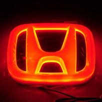Car Front Grille LED Rear Trunk Emblem Light Badge Sticker for Honda Accord Odyssey CRV Jazz Civic CITY Crosstour Inspire Pilot 9X7.5cm brown