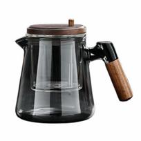 650ML Tea separation Glass Teapot Heat Resistant Lazy Kungfu Drip Teapot  Office Style 1 Grey