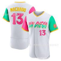 San Diego Padres 13 Manny Machado City Edition Fan Baseball Jersey Unisex Sportswear Fall Winter Small pink