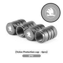 For Skoda 4PCS Car Wheel Tire Valve Cap Cover Airdust MH16 Waterproof Kamiq MK3 Roomster Rapid Kodiaq Karoq Fabia Enyaq