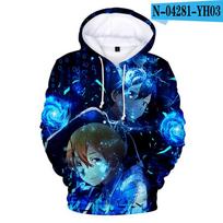 Anime kardo menas internete 3D Harajuku megztinis su gobtuvu berniuko mados megztinis rudens treniruočių džemperis XL blue
