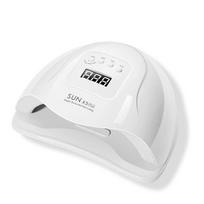 SUN X10 Max UV LED nagų lempa greitam džiūvimui gelinio nagų lako džiovintuvas 66LED namų naudojimui ledo lempa su automatiniu sensoriumi manikiūro salonui US plug white