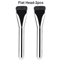 2pcs Ultra Thin Foundation Brush Wooden Handle Face Contour Brush Flat Contour Brush Blending Foundation Cream Makeup Brushes black