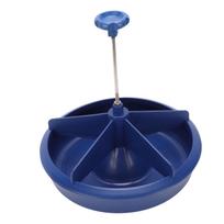 let Feeding Trough Plastic 5 Slots Round Baby   Food Feeder Bowl for Farm Livestock blue