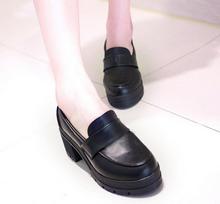 Thick-soled Mary Jane small leather shoes spring new college style thick heel round head retro Japanese uniform jk shoes 39