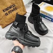 Martin boots British wind locomotive wind leather boots platform 2025 autumn and winter new men's boots casual trend snow boots 39 black
